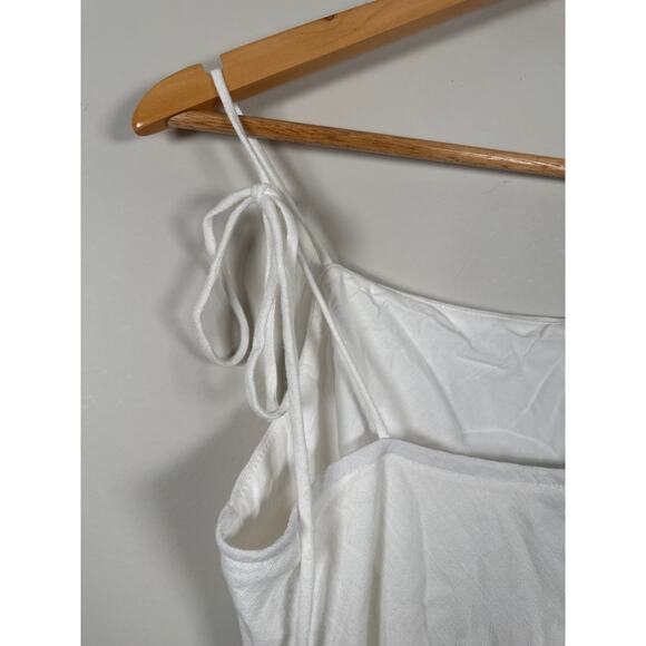 Petal & Pup New Sawyer Mini Dress White Size Large Tie Strap Linen Blend Lined - Picture 6 of 10